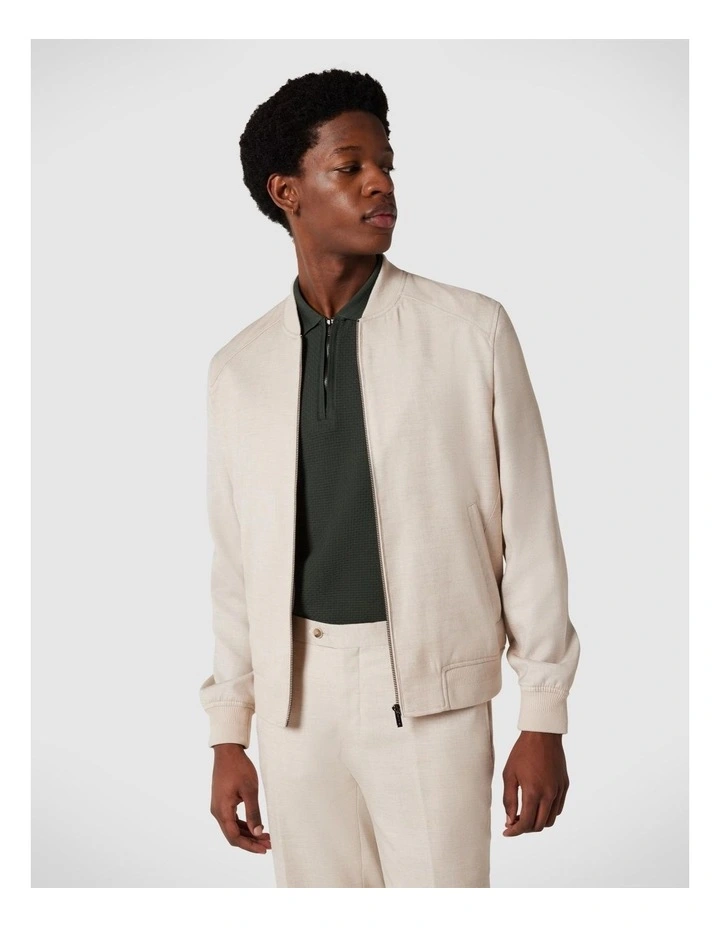 Tailored Bomber Jacket in Natural