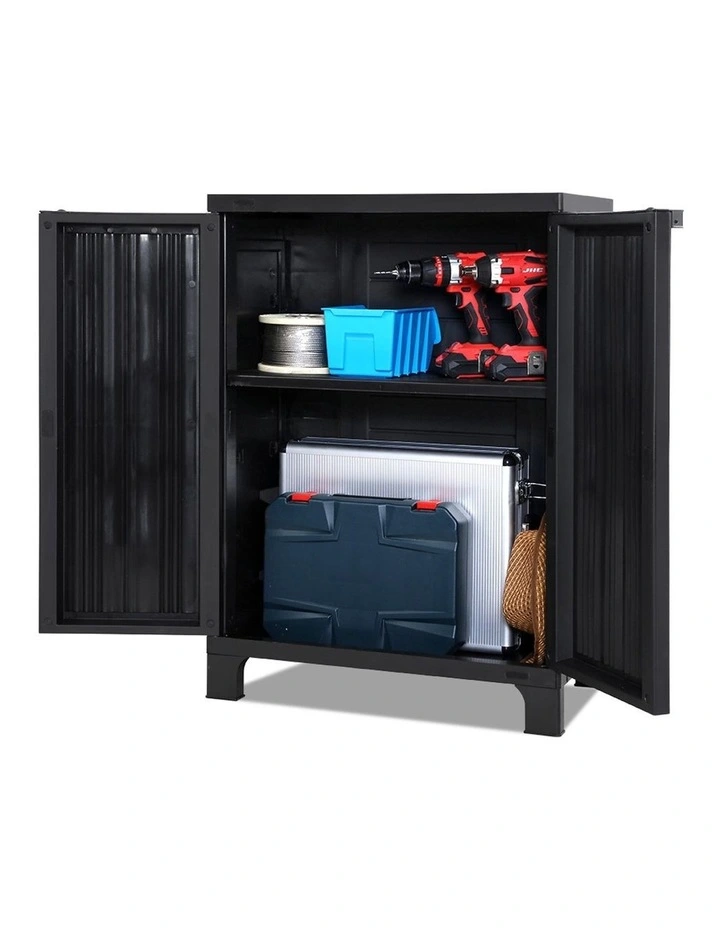 92cm Outdoor Storage Cabinet Box Lockable Cupboard Sheds Garage Adjust