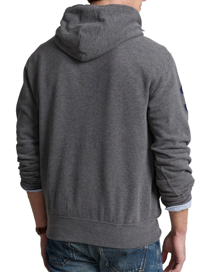 Triple Pony Fleece Hoodie in Grey