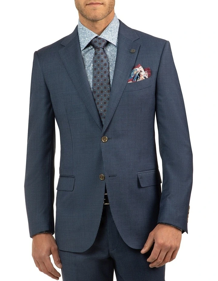 Modern Fit Morse Blue Houndstooth Suit Jacket FCJ336