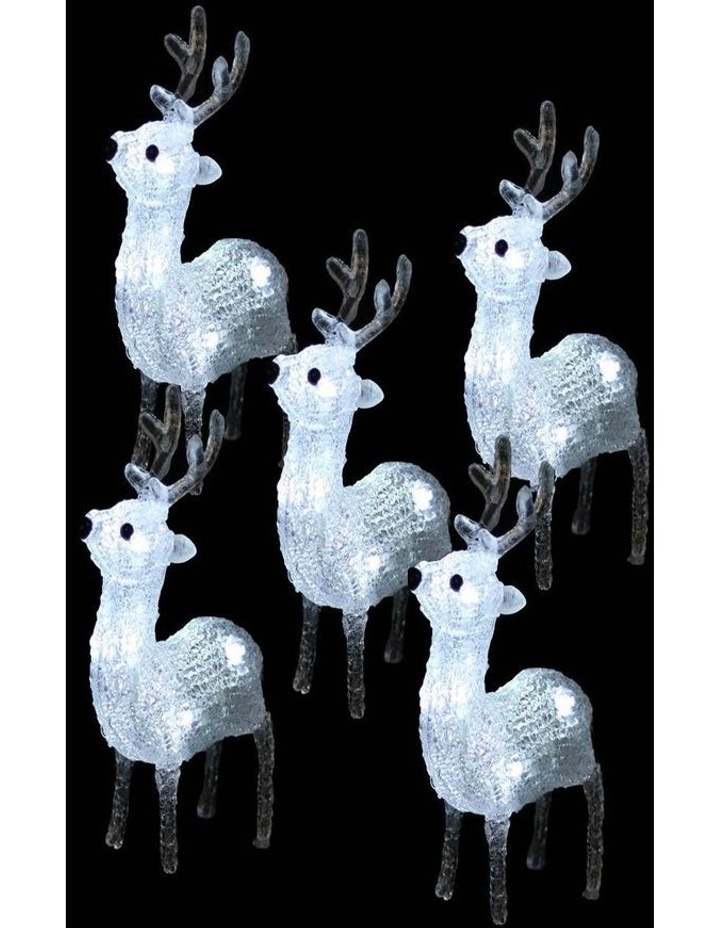 Acrylic Baby Reindeer 5 Pieces Set in White