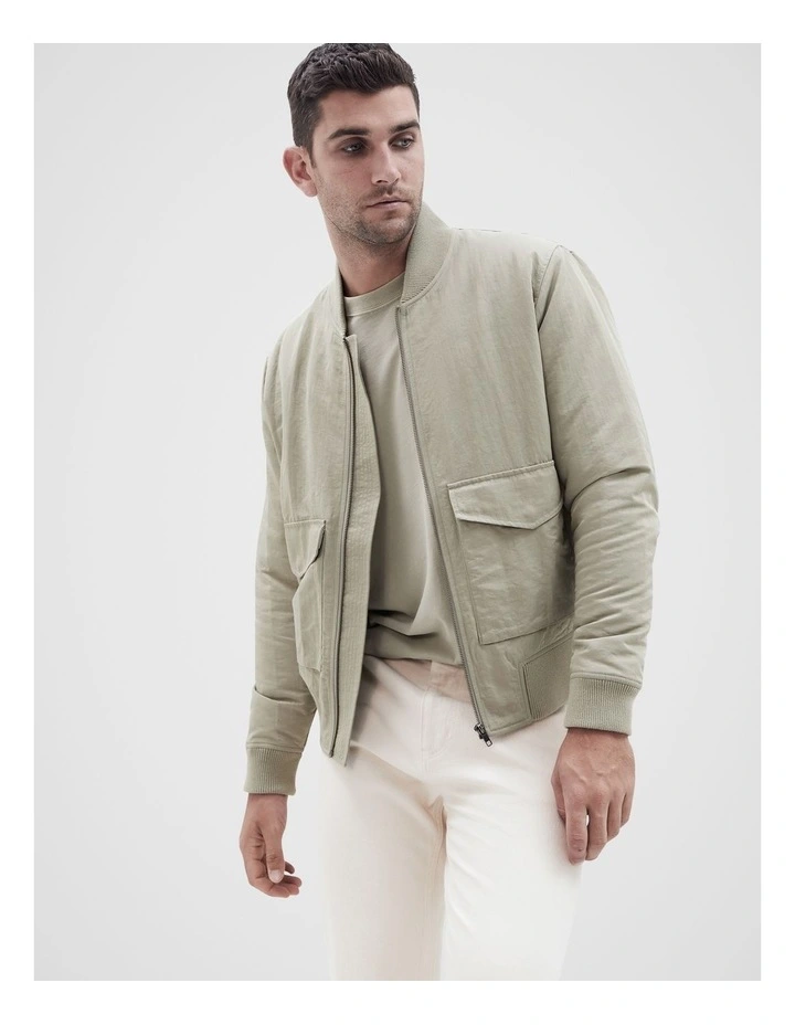 Utility Bomber Jacket in Fatigue Green