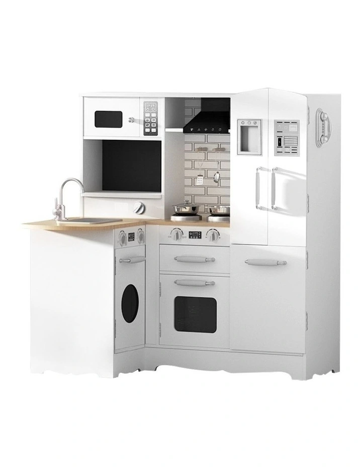 Wooden Kitchen Play Set in White