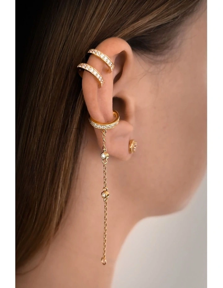 Edge Chain Ear Cuff in Gold