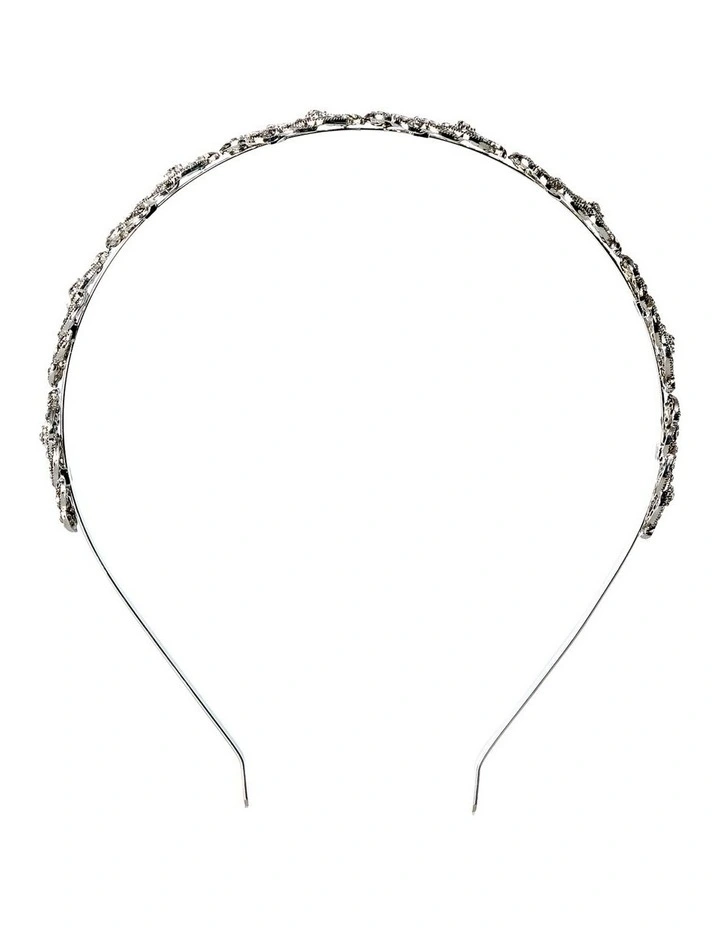 Deco Brooch Headband in Rhodium