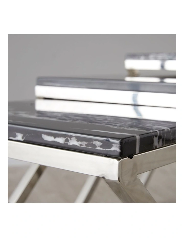 Belle Marble Nest Side Table in Black