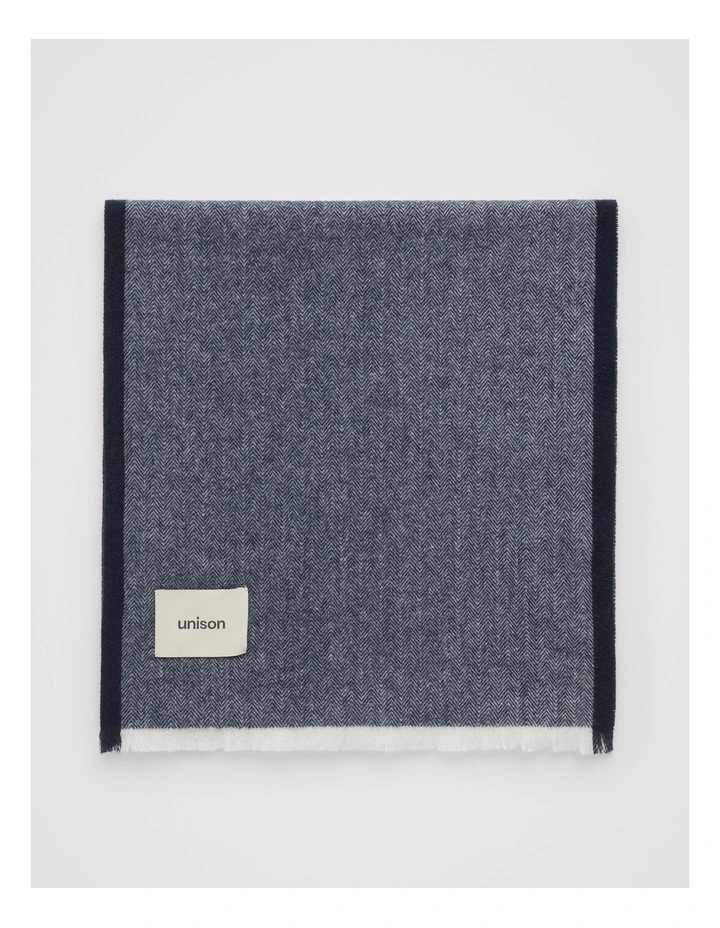 Herringbone Scarf in Navy