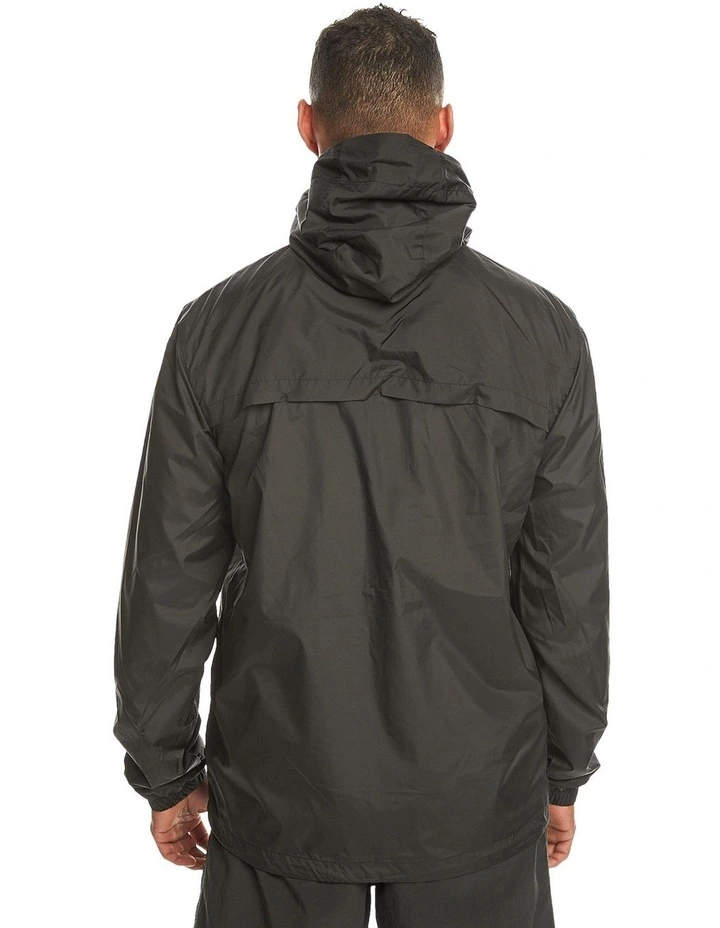 Overcast Hooded Windbreaker Jacket in Black