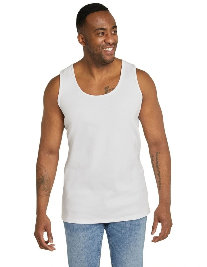 Essential Rib Tank in White