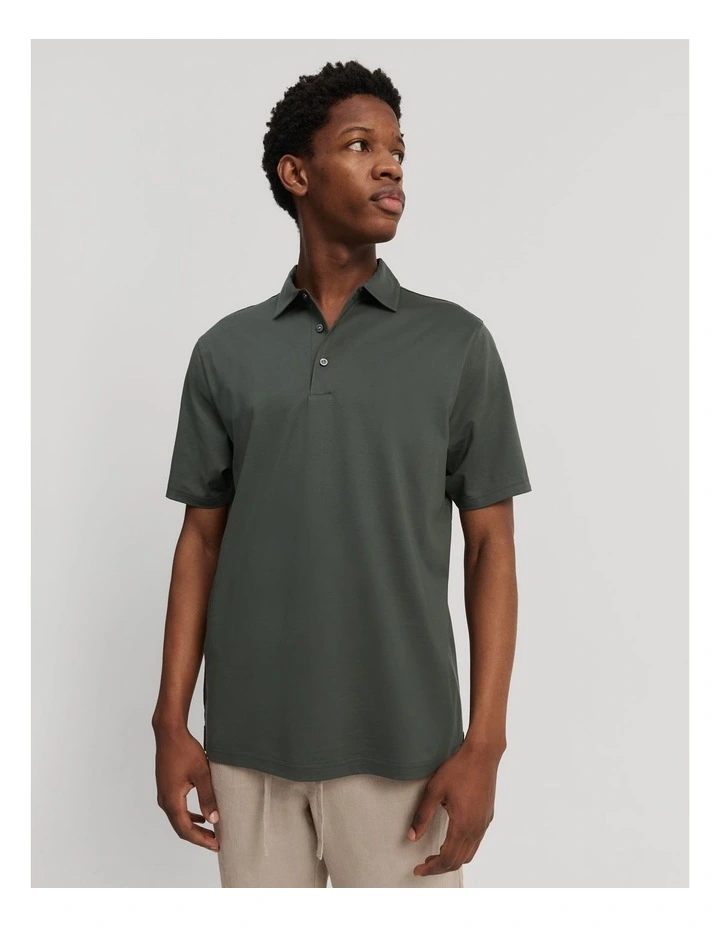 Mercerised Polo in Dark Green