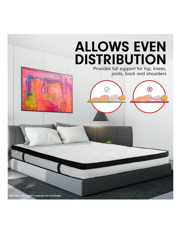 King Single Mattress Bed Size Euro Top 5 Zone Spring Foam 32cm