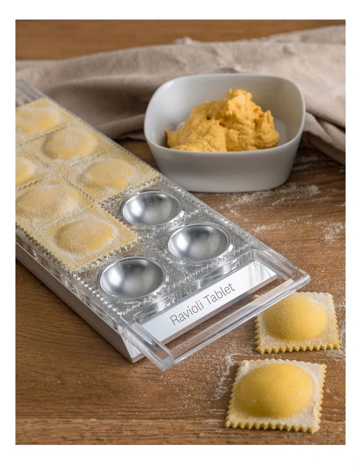 Ravioli Tablet with Rolling Pin Silver