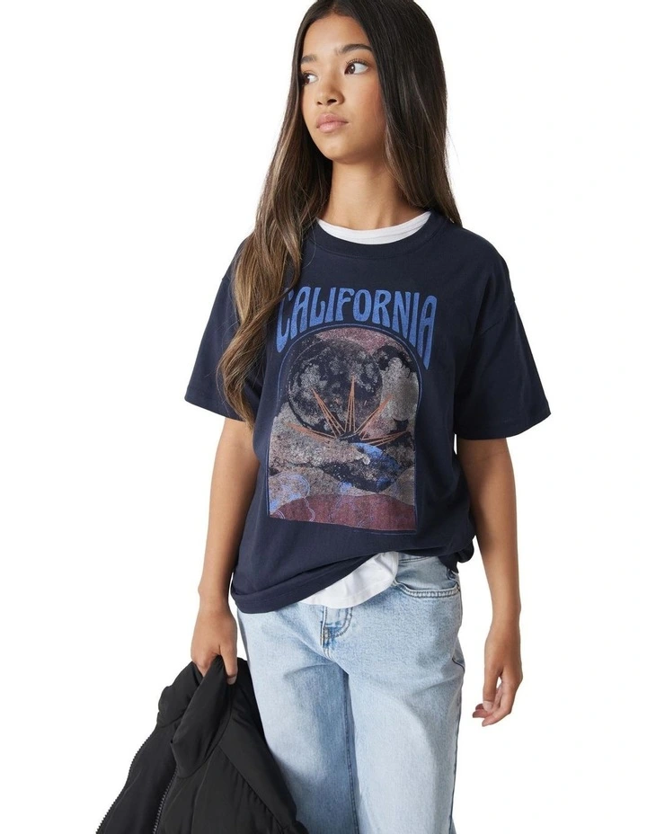 California Oversized Tee in Navy