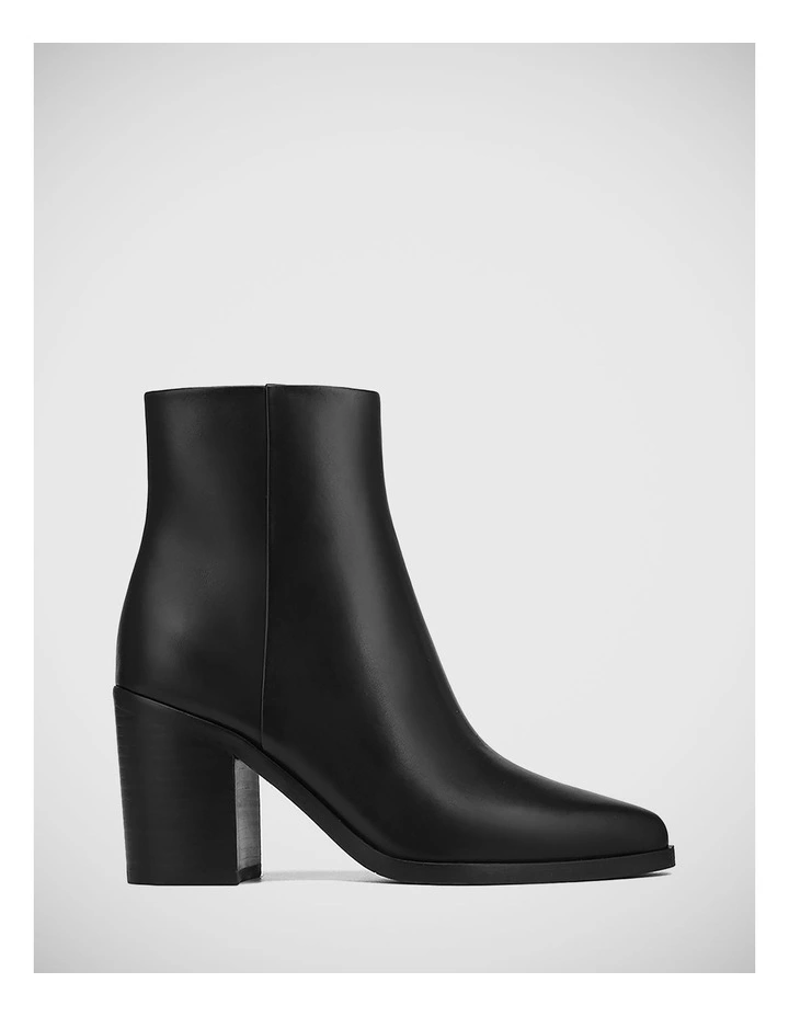 Paisley Leather Ankle Boots in Black