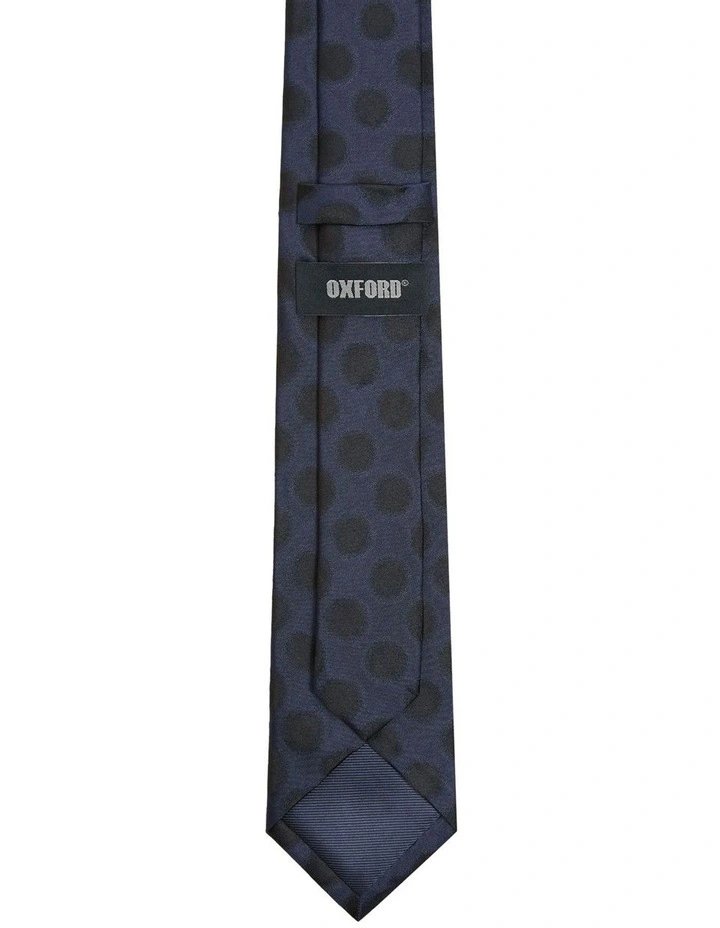 Large Polka Dot Tie in Dark Blue