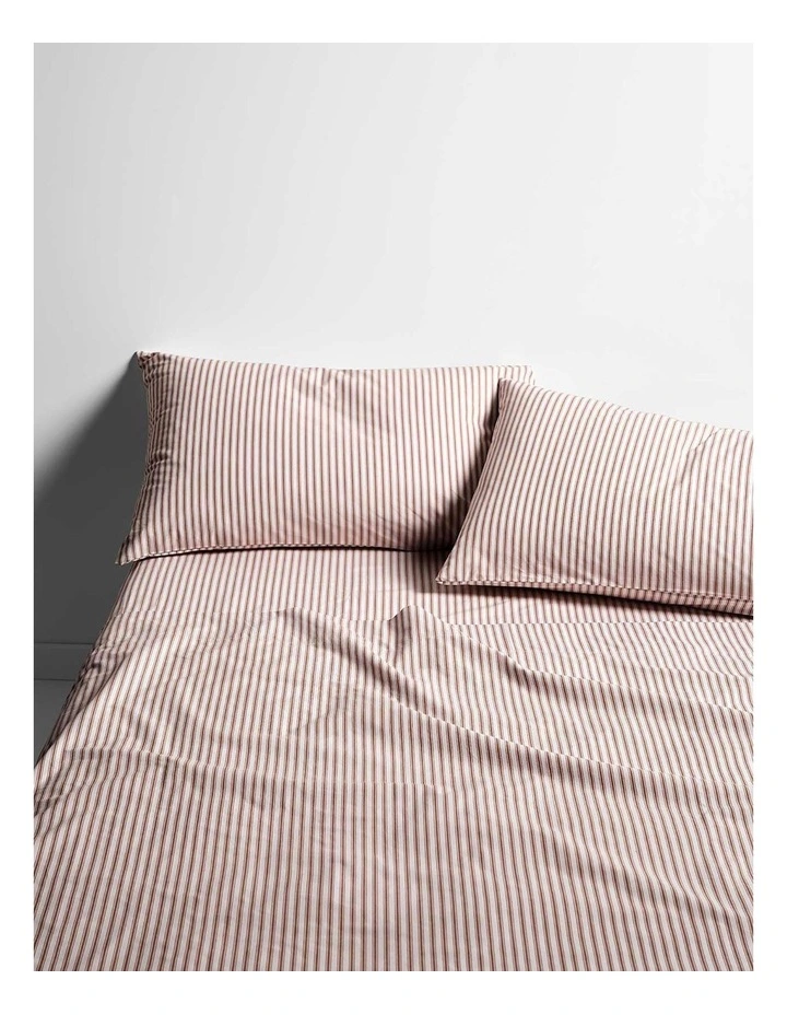 Ticking Stripe Sheet Set in Bronze