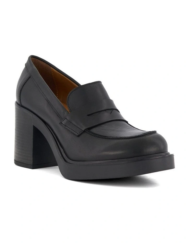 Govern Heeled Loafer in Black