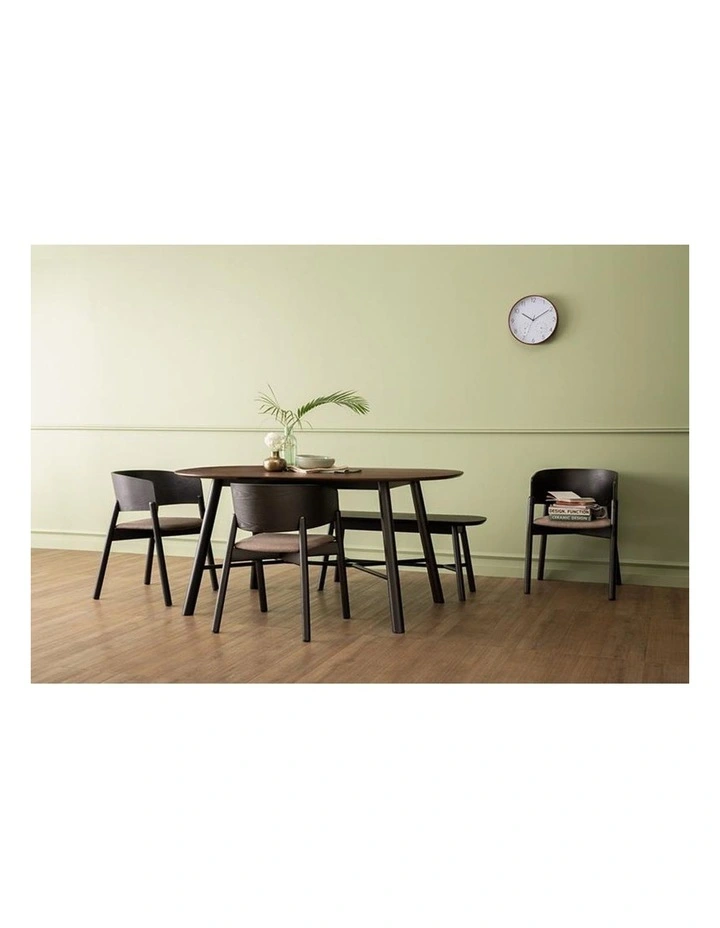 Harold Dining Table 160cm Black & Walnut