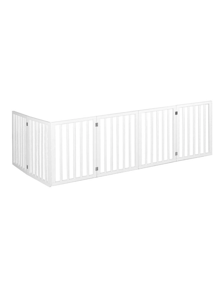 6 Panels Wooden Dog Fence in White