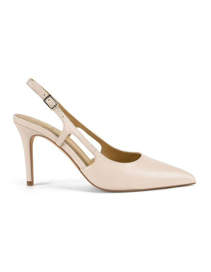 Cinch Slingback Heel in Bone Leather