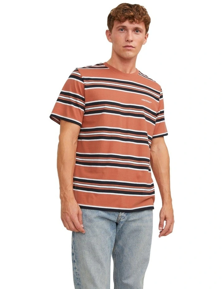 Hays Stripe T-shirt in Brown