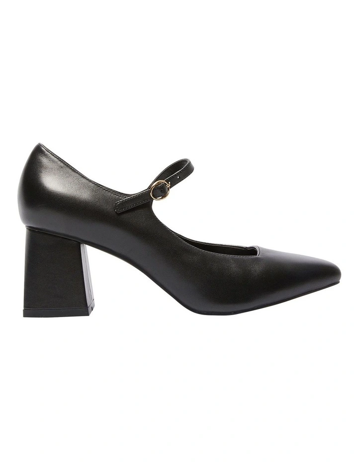 Nancy Heeled Shoes in Black Leather