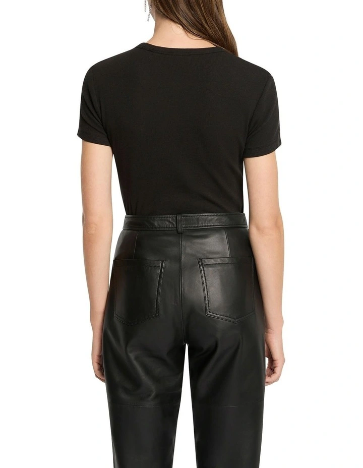 Ribbed Must Have Logo Tee in Black