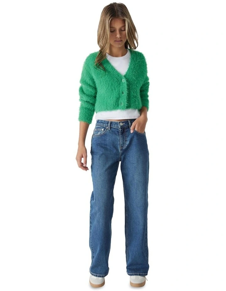 Delphi Fluffy Cardigan in Green