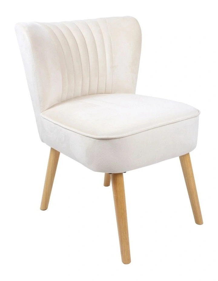 Macai Velvet Accent Chair in Cream