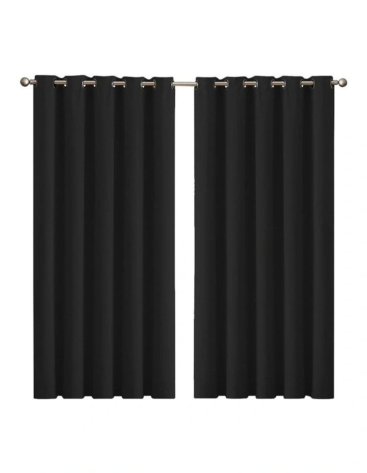 Marlow Blockout Curtains 180x230cm in Black