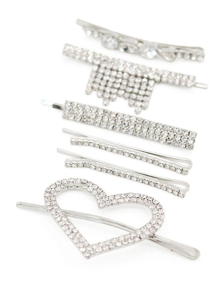Nava Hair Clip Set in Crystal