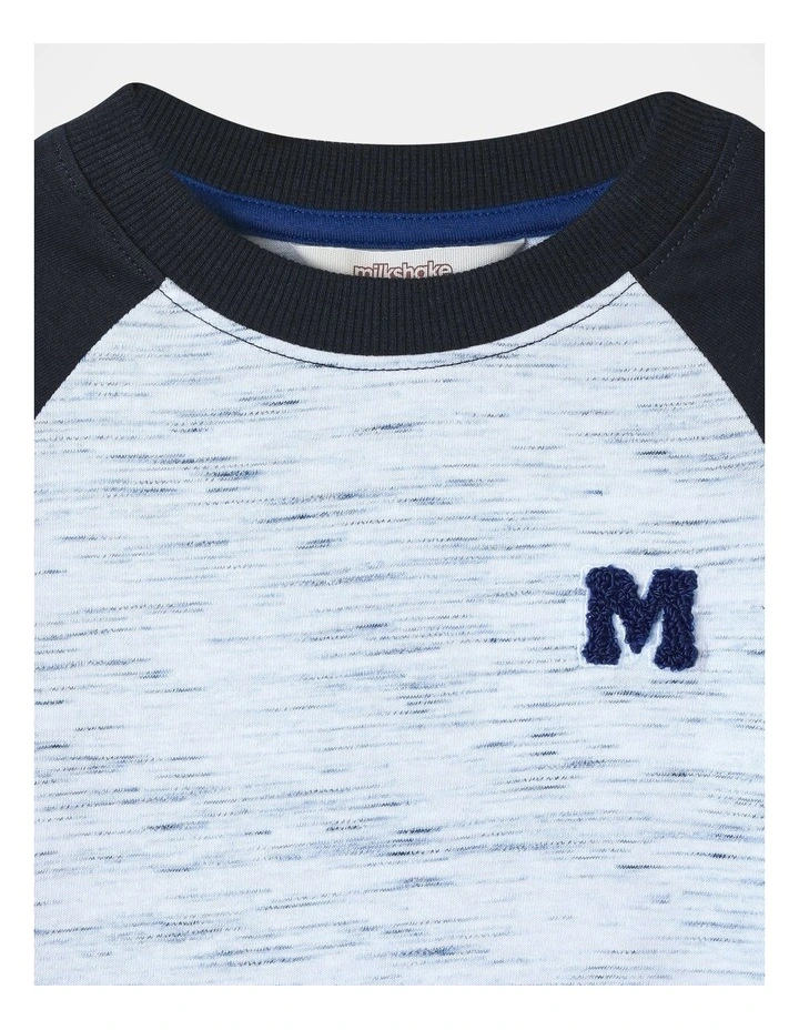 Long Sleeve Space Dye Raglan Tee (3-8 Years) in Navy