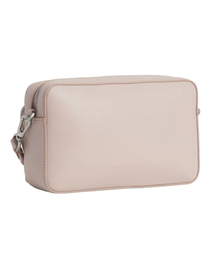 Faux Leather Crossbody Bag in Beige