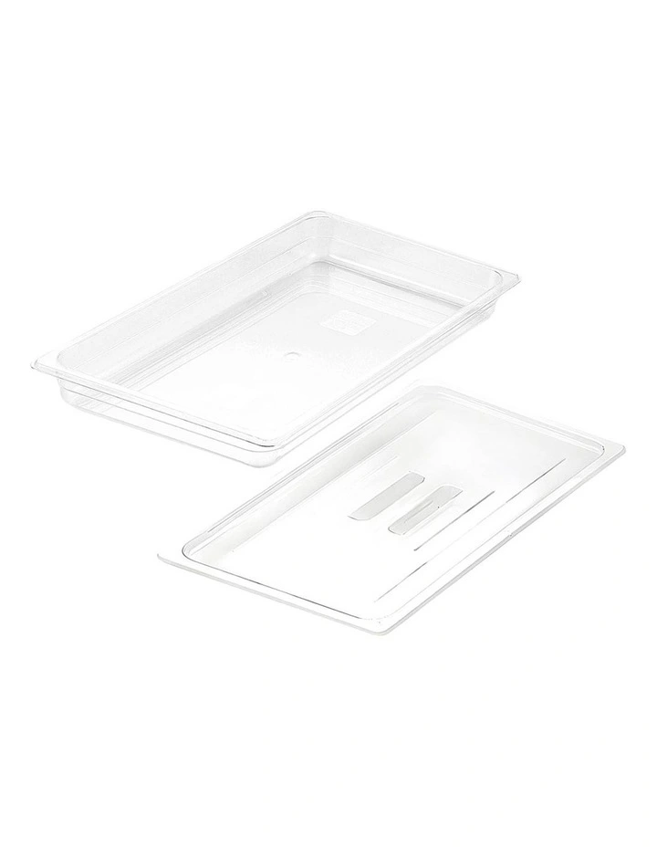 Gastronorm GN Pan 1/1 Food Tray Storage with Lid 65mm in Clear
