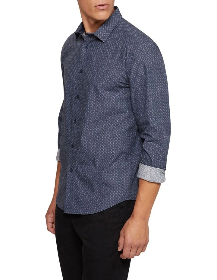 Kenton Printed Shirt in Navy