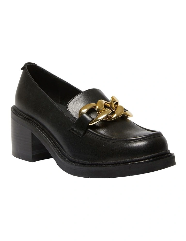 Jade Heeled Leather Shoes in Black