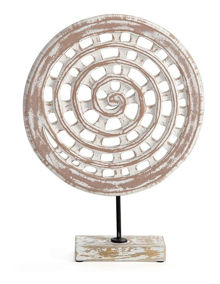 Coastal Shell Tabletop Plaque Decor in Natural