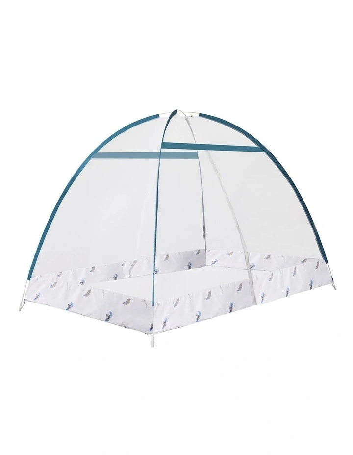 Foldable Mosquito Bed Net in Blue/White