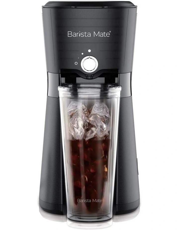Digital Iced Coffee Maker with Reusable Cup & Straw in Black