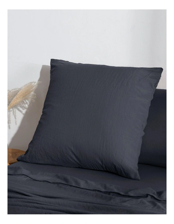 Superfine Washed Microfibre European Pillowcase in Navy