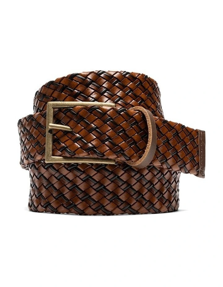 Wanaka Weave Belt in Cognac