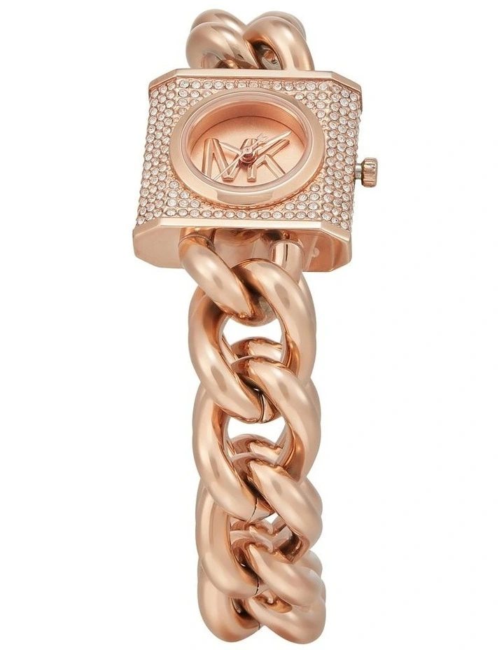 Chain Lock Analogue Watch MK4827 in Rose Gold-Tone