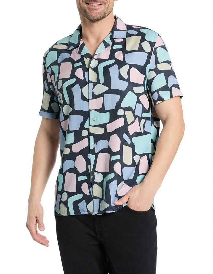 Geo Matrix Shirt in Navy Multi