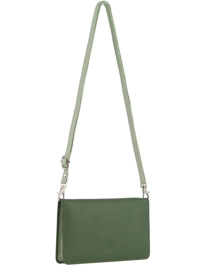 Leather Wallet/Organiser Bag in Sage