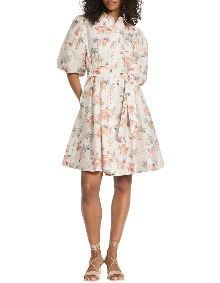 Palm After The Storm Dress in Nude Multi