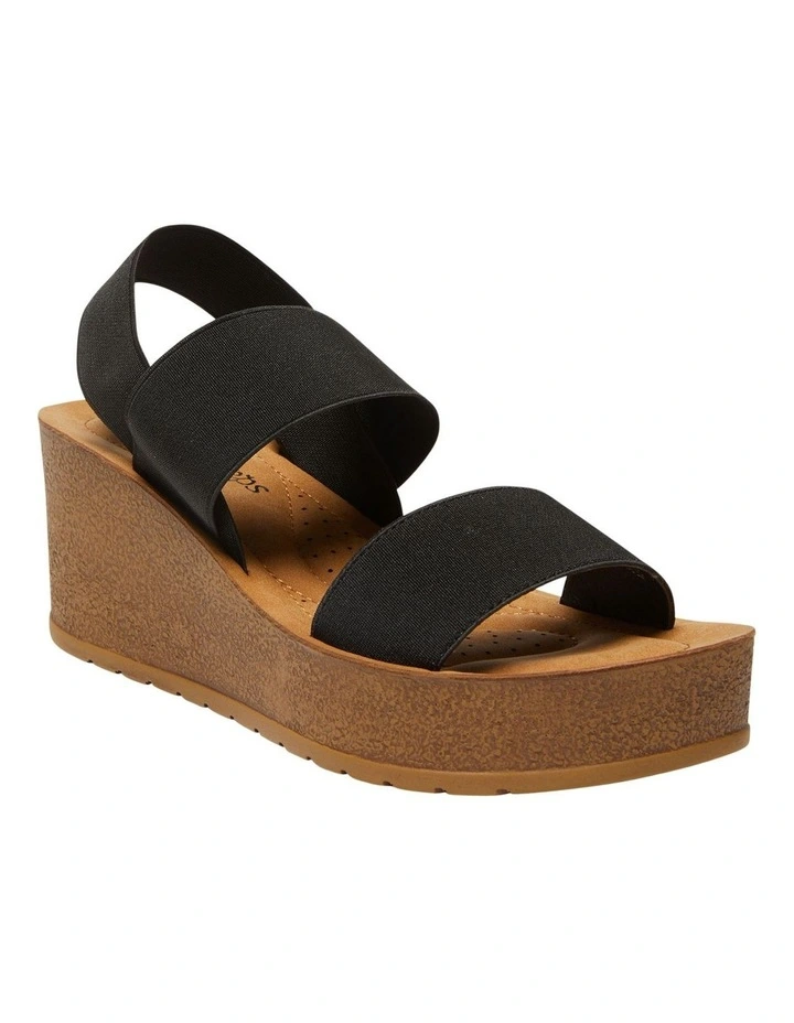 Ladro Sandals in Black Elastic
