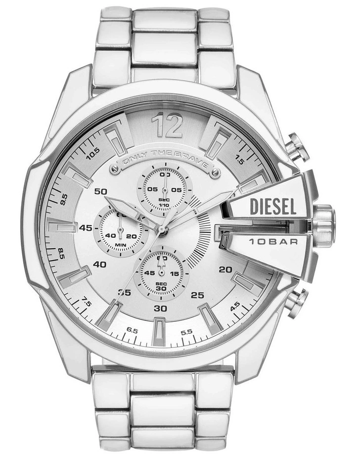 Mega Chief Chronograph Watch in Silver