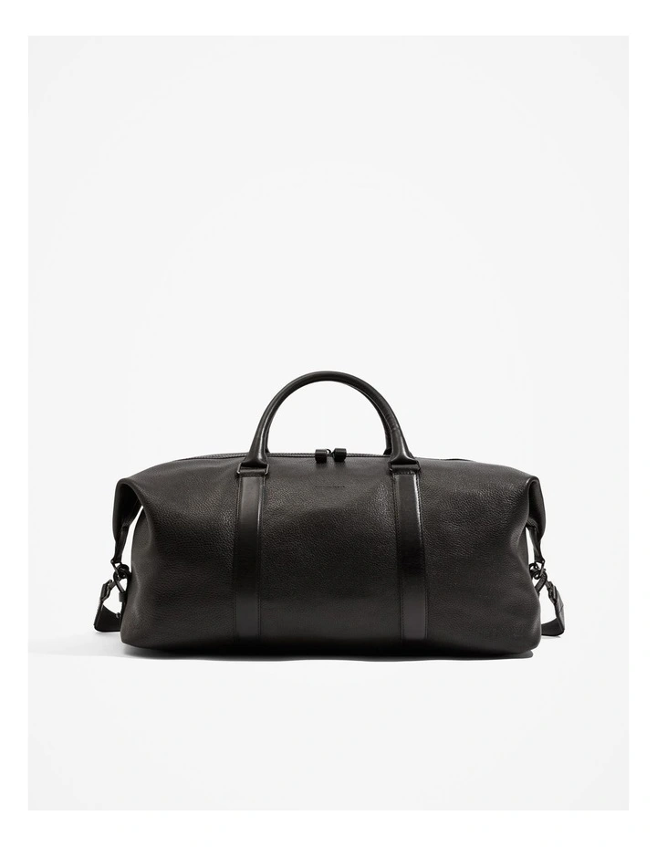 Leather Weekender in Black