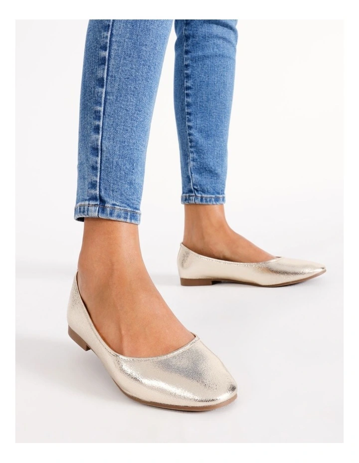 Reva Flat Shoes In Gold