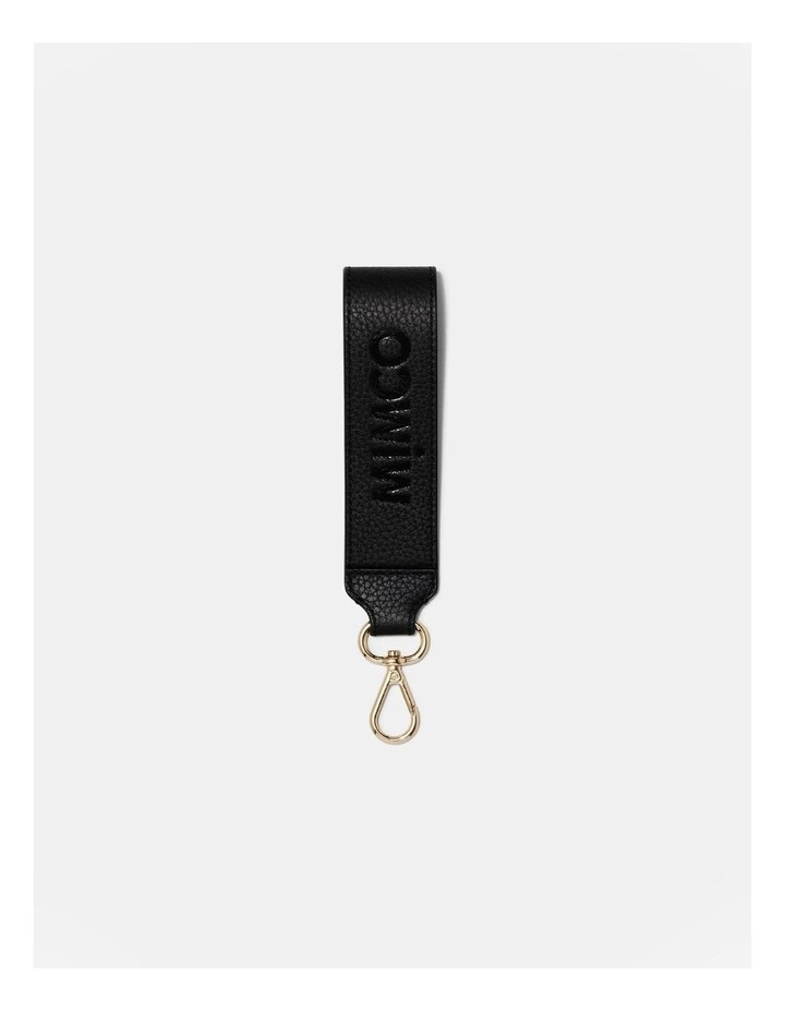 Patch Leather Keyring in Black Light Gold